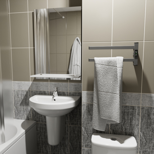 Полотенцесушитель Маргроид Cook профильный Cook-1840-1081-7024R 41х20 электрический графитовый серый - фото 4