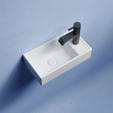 Раковина из сантехнического фарфора Ceramica Nova ELEMENT CN6051L 40х20 подвесная цвет белый 1 отверстие под смеситель