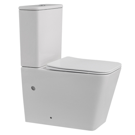 Унитаз напольный с бачком Abber Rechteck AC1210 белый с сиденьем безободковый каскадный смыв