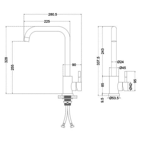 Смеситель для кухни Melana Tondo 610104 на мойку