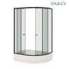 Душевой уголок Parly ZEM1201ВL 120х80 стекло прозрачное профиль черный с поддоном