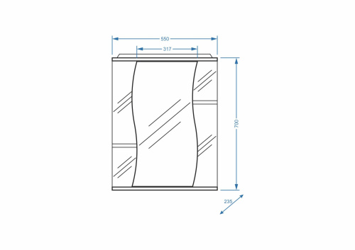 Зеркало-шкаф Stella Polar Волна SP-00000042 55х24х70 подвесной цвет белый - фото 2 Зеркало-шкаф Stella Polar Волна SP-00000042 55х24х70 подвесной цвет белый - фото 2