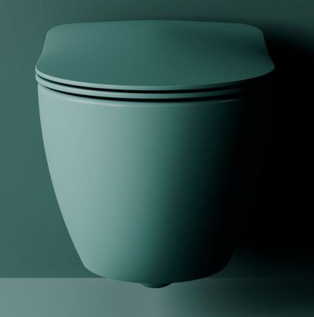 Чаша унитаза подвесная Creavit Free FE322-00NY00E-0000 цвет бирюзовый без сиденья смыв торнадо