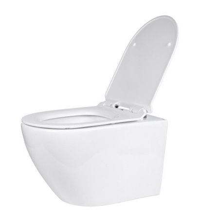 Унитаз подвесной Bond Oval F12-10 белый с сиденьем микролифт безободковый смыв торнадо