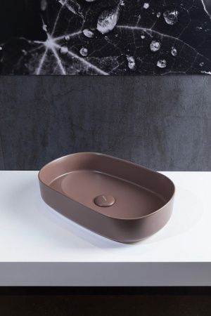 Раковина керамическая Allen Brau Fantasy 4.11022.TP 60х40 накладная цвет коричневый без отверстий под смеситель