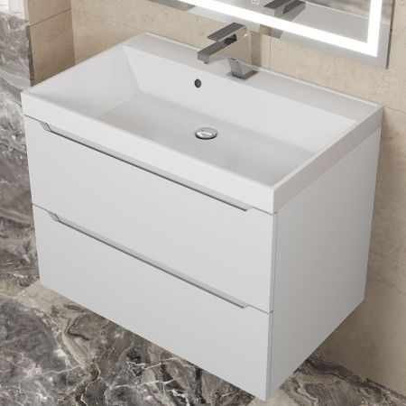 Раковина из искусственного камня Uperwood Classic 291020336 70х50 полувстраиваемая цвет белый