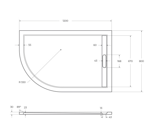 Душевой поддон Cezares TRAY-AS-RH-120/80-30-W-R 120х80 искусственный мрамор белый - фото 2