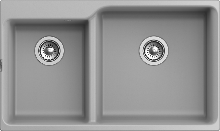 Кухонная мойка Rivelato AXEL X-90D grigio metallizzato 85х50 цвет серый