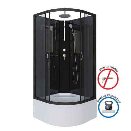 Душевая кабина Niagara Classic 65081434BKT 90х90 четверть круга без крыши ориентация универсальная