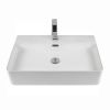 Раковина из сантехнического фарфора Bond Cube S02-600 60х40 накладная цвет белый 1 отверстие под смеситель