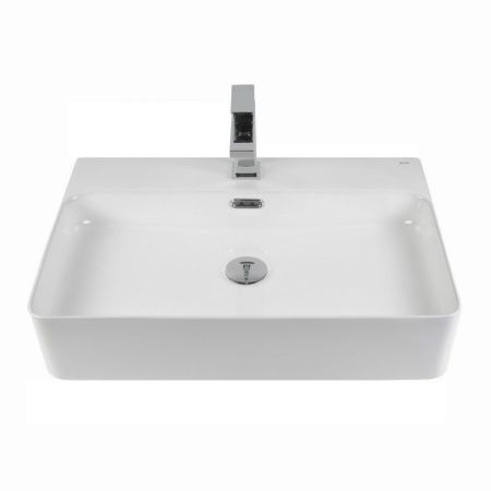 Раковина из сантехнического фарфора Bond Cube S02-600 60х40 накладная цвет белый 1 отверстие под смеситель