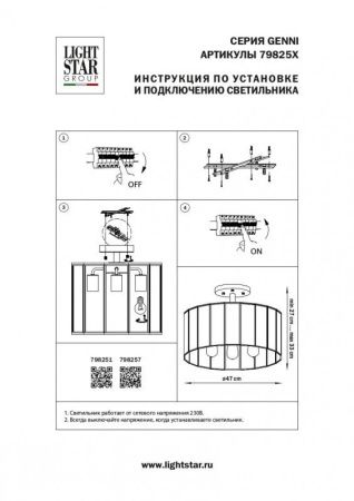 Люстра потолочная Lightstar Genni (Генни) 798257