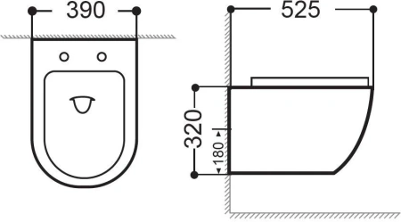 Комплект унитаз с инсталляцией с клавишей смыва Aquanet Cetus 00323467 подвесной