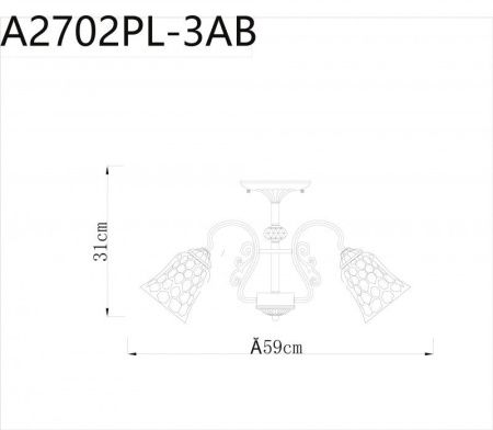 Люстра на штанге Arte Lamp Nicole (Ницоле) A2702PL-3AB