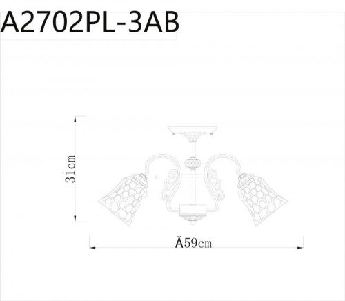 Люстра на штанге Arte Lamp Nicole (Ницоле) A2702PL-3AB - фото 5