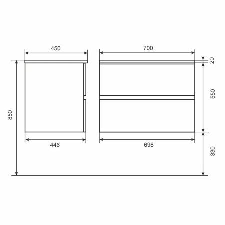 Тумба с раковиной Uperwood Barsa 293020547 70х50 цвет коричневый/черный