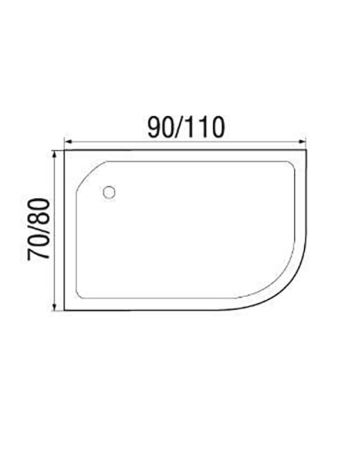 Душевая кабина River NARA 10000003637 90х70 четверть круга без крыши ориентация универсальная