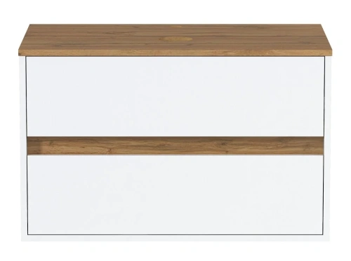 Тумба под раковину 1MarKa Veil Ц0000035553 80х50х50 цвет белый/дуб ватан - фото 4