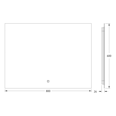 Зеркало в ванную Defesto GLOW DF 2507SH 80х60