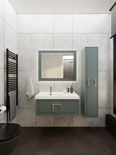 Тумба с раковиной La Fenice CUBO NFNC-01-CUB-G-90-3-90L 91х36х49 подвесная цвет серо-зеленый - фото 4