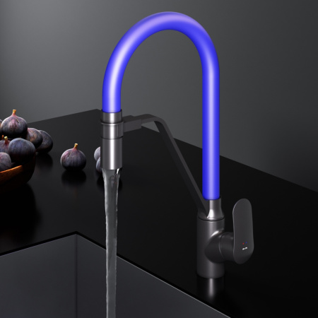 Смеситель для кухни Am.Pm Like F8007827 на мойку черный/синий