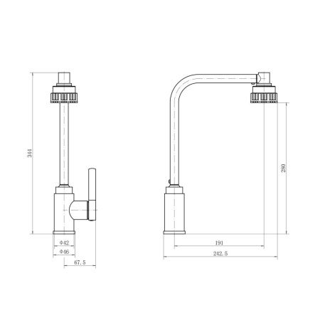 Смеситель для кухни Fashun A54031-8 на мойку белый