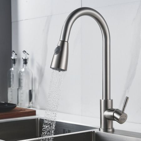 Смеситель для кухни Raffine F213L на мойку сатин