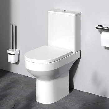 Унитаз напольный с бачком Am.Pm Spirit V2.0 C708600WH белый глянцевый без сиденья безободковый каскадный смыв