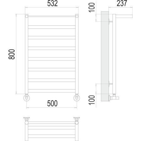 Полотенцесушитель водяной Terminus 4670078530424 55х80 хром