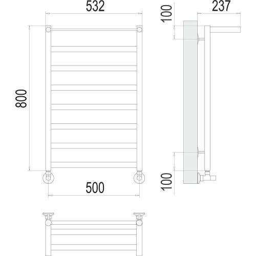 Полотенцесушитель водяной Terminus 4670078530424 55х80 хром - фото 3