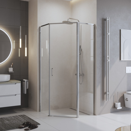 Душевой уголок BelBagno UNO-195 UNO-195-P-1-90-C-Cr стекло прозрачное 5 мм