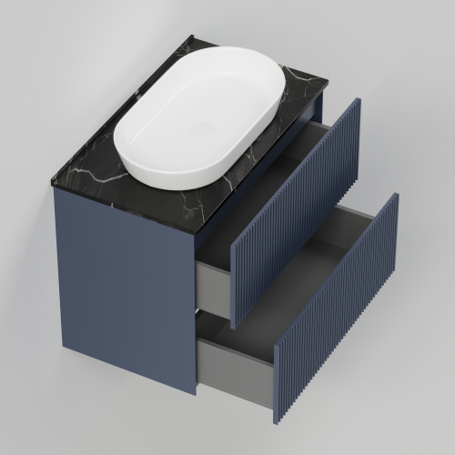 Тумба со столешницей La Fenice TERRA TWIN NFNC-01-TER-BG-80-2-3-GB 81х62х47 подвесная цвет синий - фото 2