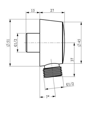 Шланговое подключение для душа Orange FIX F-001cr