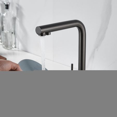 Смеситель для кухни Shevanik S468T на мойку оружейная сталь