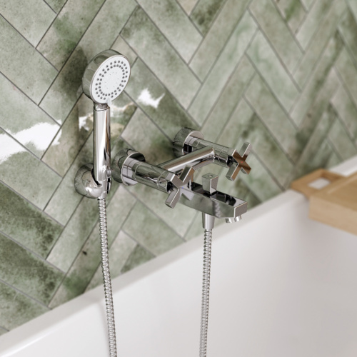 Смеситель для ванны WasserKRAFT Weser 7800 7801 настенный хром - фото 2