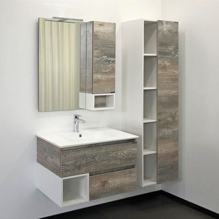 Тумба с раковиной Comforty Турин 00-00013913CF 80х50 подвесная цвет серый