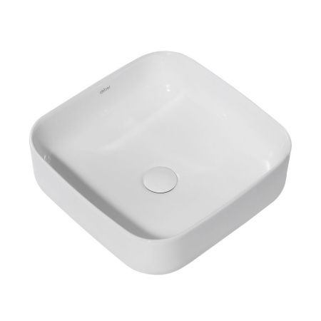 Раковина из сантехнического фаянса Abber RECHTECK AC2211 40х40 накладная цвет белый без отверстий под смеситель