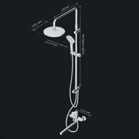 Душевая стойка Am.Pm Gem F40890A94 настенная цвет хром