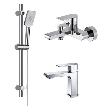 Комплект смесителей Aquatek ЛИРА AQ1430CR настенный хром