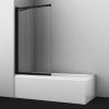 Душевая шторка на ванну Wasserkraft Dill 61S 61S02-80WS Fixed 80х140 стекло прозрачное профиль черный ориентация универсальная