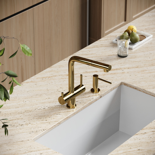 Смеситель для кухни Sancos Spin SC4015ZG на мойку золото - фото 2