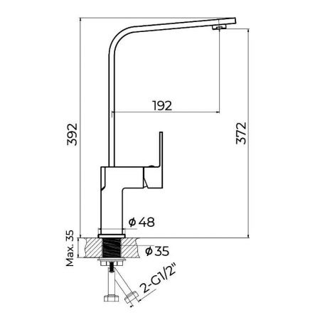 Смеситель для кухни Knotlor STABLE KN-21 на мойку хром