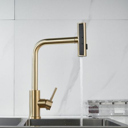 Смеситель для кухни Shevanik S263G на мойку золото