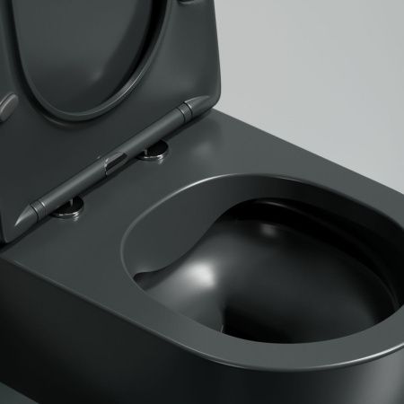 Унитаз подвесной Ceramica Nova MODENA CN6063MDH темно-серый с сиденьем микролифт безободковый душевой смыв