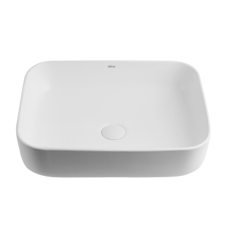 Раковина из санфаянса Abber RECHTECK AC2202MW 50х39 накладная цвет белый матовый без отверстий под смеситель