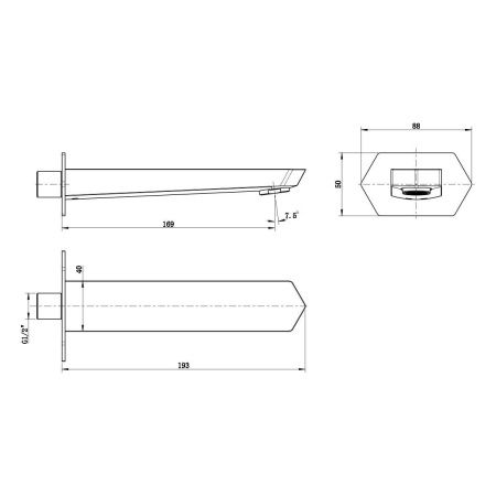 Излив LeMark LM3981C настенный хром
