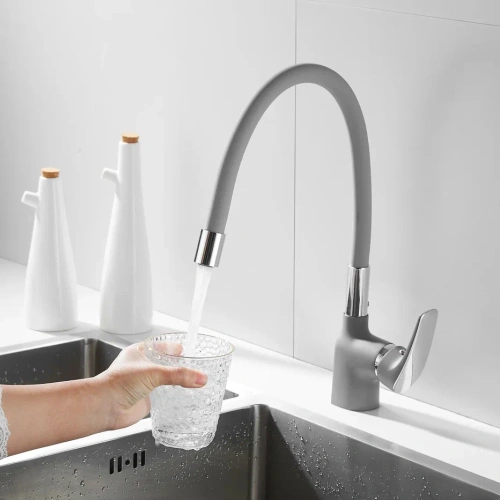 Смеситель для кухни Shevanik S443-9 на мойку серый - фото 5