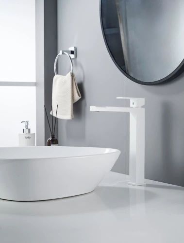 Смеситель для раковины Knotlor STABLE KN-24/WY на столешницу белый - фото 4