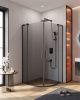 Душевой уголок Cezares SLIDER SLIDER-R-2-90/100-GRIGIO-NERO 90х90 стекло тонированное профиль черный без поддона