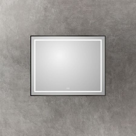 Зеркало с подсветкой и антизапотеванием BelBagno Kraft SPC-KRAFT-1000-800-LED-TCH-WARM-NERO 100х80 подвесное